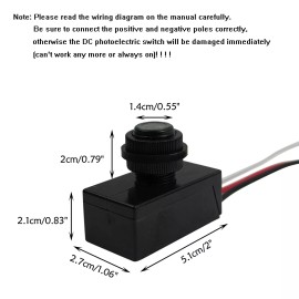 Sensor Switch DC 12V 24V 36V 48V Outdoor Sensor Photoelectric Switch 5A Dusk to Dawn Photos