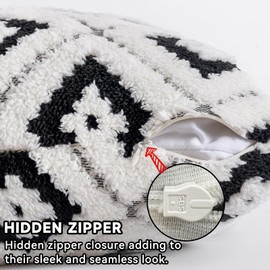 AmHoo Pack of 2 Decorative Throw Pillow Covers Rhomboid Luxury Super Soft Plush Set Case Cushion for Couch Sofa Bedroom 18 x 18-Inch Black