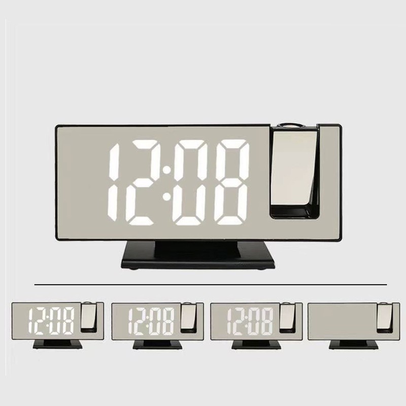 Projection Alarm Clock Large Screen ABS Mirror Surface LED Based