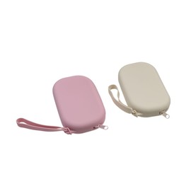 zaoalife 2Pcs Portable Oval Silicone Cosmetic Storage Bag Handbag, Earphone Key Lipstick Storage Bag Oval Zero Wallet