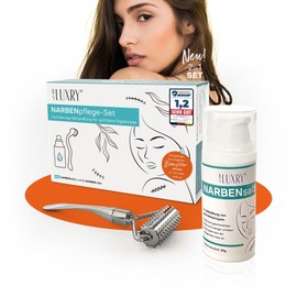 BS Luxry® Hochwertiges Narbenpflege-Set – 30 g Narbensalbe & 1 Narbenroller – Effektive Narbenbehandlung, Verringert Gewebespannung & Juckreiz – 3-fach Wirkprinzip für Narben aller Art