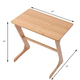 Oakestry Multi-Functional Bamboo Laptop Table with Foldable Legs Portable Bedside Desk TV Tray, Snack Table, Sofa Side Table for Small Spaces Adjustable Wooden Workstation for Home Office, Natural