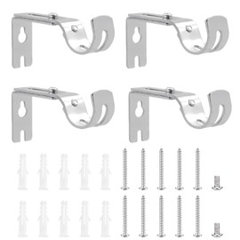 4 Pcs Curtain Pole Brackets Heavy Duty Adjustable for 25mm Poles