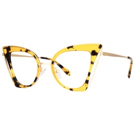 Zeelool Stylish Oversized Butterfly Glasses Frame with Clear Lenses Eyewear for Women Orinthia WX639884 Tortoise