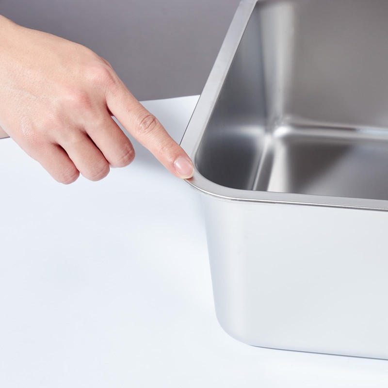 EGMEHOAD Stainless Steel Litter Box,Metal Litter Box for Big Cats