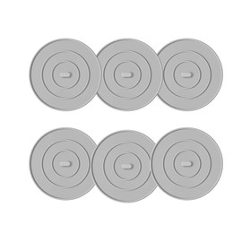 Silicone Tub Stopper 6 Packs, Large Bathtub Stopper Drain Plug, Flat Suction Drain Cover for Kitchen, Drain Stopper Bathroom Accessories and Laundry, Gary