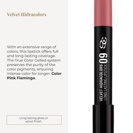 Salerum Lipstick, Hidracolors, Matte, Pink Flamingo, Creamy Texture, Full and Long Lasting Coverage, Moisturising, Velvet Matte