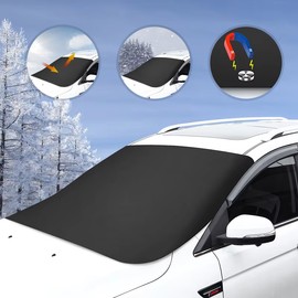 Magnetic Car Windshield Cover for Sun, Snow & Frost Protection – Lightweight Polyester Sunshade for Outdoor Parking