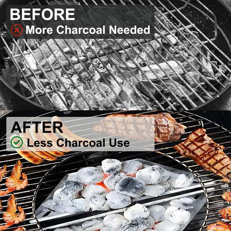 Zalizr 2 Pcs Charcoal Baskets, Steel Charcoal Holders for BBQ,