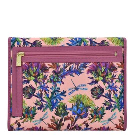Anuschka Women Hanging Travel Organizer-Wanderlust Collection-Nylon Fabric with Leather Trim and Artwork Print, Dragonfly Garden, One Size
