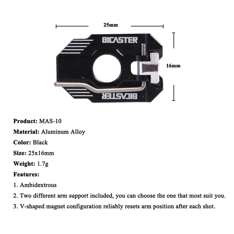 BICASTER Archery Cushion Plunger + Arrow Rest Ambidextrous Magnetic Rebound