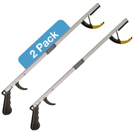 Sammons Preston Reacher, Standard, 26", Grabber Reacher Tool, Lightweight Trash Picker Grabber & Garden Nabber, Aluminum Pick Up Tool & Reaching Claw, Portable Reaching Assist & Dressing Tool, 2 Pack
