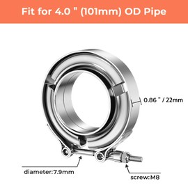 WYSIWYKA 4 Inch V Band Clamp with Flange Male Female