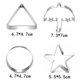 Korean Dalgona Cookie Cutter - Stainless Steel Cookie Cutters Biscuit Molds, Chocolate Molds, Umbrella Star Triangle Circle Cookie Cutter - Sugar Biscuit Kit for Family And Party Game 6PC Set