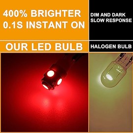 T10 194 168 - Bombillas LED rojas para tablero de instrumentos, 10 unidades por juego