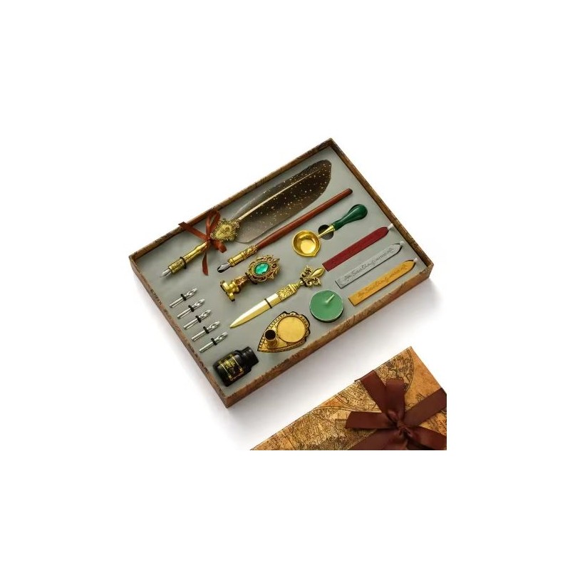Feather Fountain Pen Set for Calligraphy Writing – Retro Style