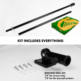 UD_G128 Combo Pack: 6 Ft Tangle Free Spinning Flagpole (Black) & Erin Go Bragh Flag 3x5 Ft Printed 150D Polyester, Brass Grommet