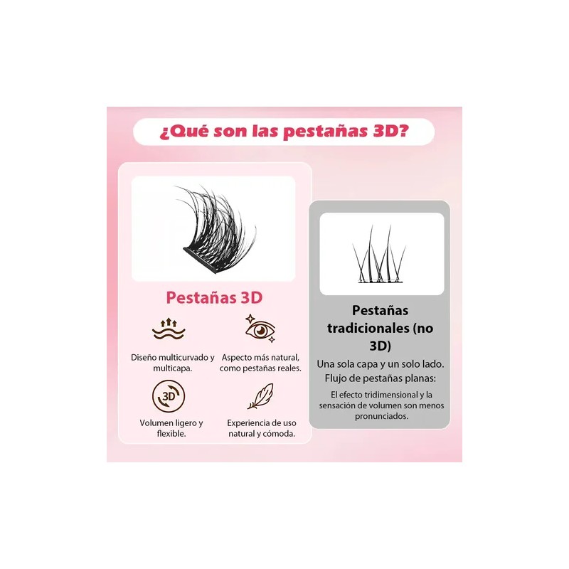 Extensiones de Pestañas Autoadhesivas con Efecto Natural en Mink Sintético,