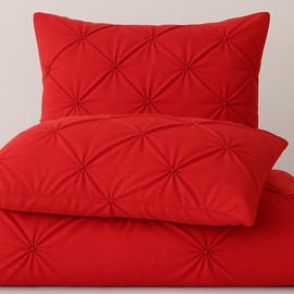 Pinch Pleated Standard Pillow Shams Set of 2 Red 600 Thread Count Super Soft Red Pinch Pillow Shams Standard 20" x 26" Size 100% Egyptian Cotton Decorative Pinch Pleated Bed Pillow Covers Set