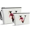 Vavabox 2 Pcs Initial Makeup Bag Set,Birthday Gifts for Women,Ideal