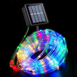 YEGUO Solar Trampoline Lights, 72ft 200 LED Rope Lights Outdoor Waterproof, 8 Modes Solar String Lights Clear PVC Tube Lights (Multicolor)