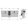 2x Profile Cylinder 85 mm 40/45 Simultaneous Locking Including 10