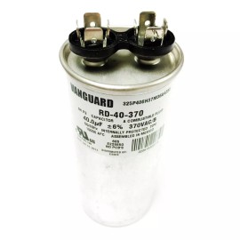 Vanguard RD-40-370 Run Capacitor, 370 Vac, 40 µF, 50-60Hz, 10,000AFC, 70°C