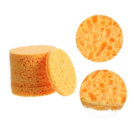 Healeved 10pcs Natural Pulp Cleansing Sponges Gentle Exfoliating Facial Pads for Makeup Removal and Skin Cleansing Reusable and Easy to Use for Daily Skincare Routine