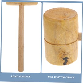 LALAFINA Wooden Mallet Hammer Tool Solid Yellow Sandalwood Handcrafted Anti-Slip Woodworking Mallet for Carpentry Chiseling and Leathercraft