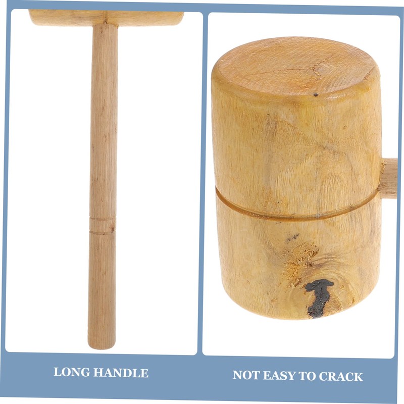 LALAFINA Wooden Mallet Hammer Tool Solid Yellow Sandalwood Handcrafted Anti-Slip
