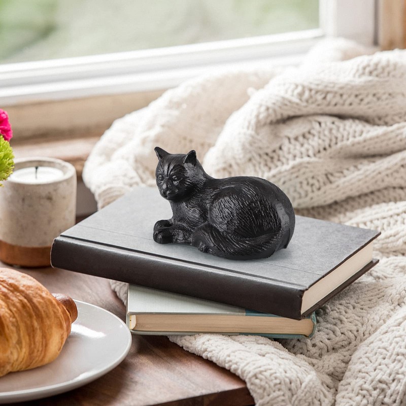 MOLIGOU Cast Iron Cat Statue, Cat Figurine Home Decor, Cat