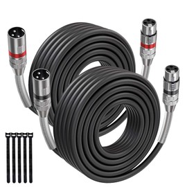 rycvaky XLR Microphone Cable 75 Ft/2 Pack, Male to Female XLR Speaker Cables for Recording Studio Speaker,Podcast or PA System,3-Pin Balanced Shielded, PVC Jacket, Multicolor