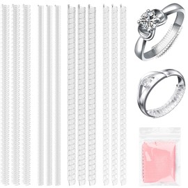 Ring Sizer for Loose Rings, 12 Pack 4 Sizes, Invisible Clear Silicone, Non-Slip Adjustable Ring Sizers, Ring Resizer and Tightener Guards, for Women and Men, Make Rings Smaller Without Resizing