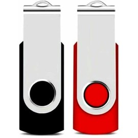 2GB 2 x USB Flash Drive Thumb Drive Pen Drive Memory Stick for External Data Storage (Black & Red)