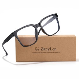ZanyLen Oversized TR90 Blue Light Glasses For Woman, Computer/TV/Gaming for Women/Men Anti Glare/UV Protect/Square Black Eyeglasses