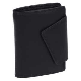 LEAS Women’s Wallet in Portrait Format with RFID Protection, Genuine Leather, Black Ladies’ Collection