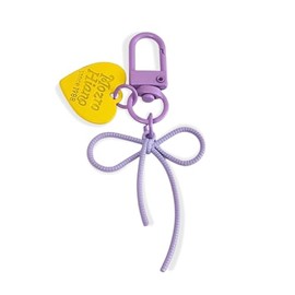 OTETTS Cute Bow Bag Charm Keychain Bows Heart Aesthetic Accessories for Purse Charms Car Keys Handbag Decor for Women Mom Her，purple