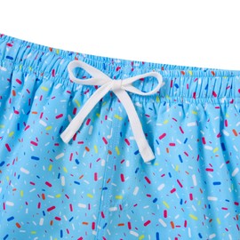 Swim Shorts for Teens Kids Blue Swimming Trunks Boys Board Shorts Ice Cream Bathing Suits with Compress 14T 15T 16T Youth Quick Dry Swimwear Boy Holiday