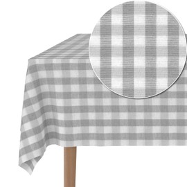 Martina Home TEFLONATED TABLECLOTH MADE Vichy Light Grey 220X140 CM