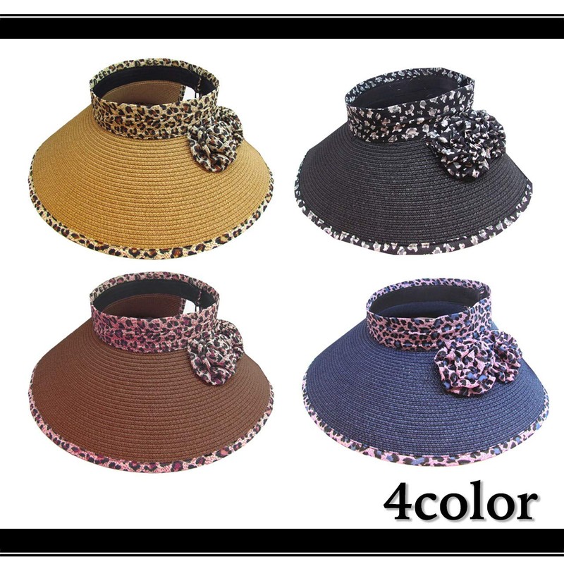 White Fang CA204 Wide Brim Visor Sun Visor Straw Hat