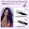 Toniola Boho Crochet Braids with Human Hair Curls 16 Inch
