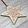 RED OCEAN CHRISTMAS BAUBLE Wooden Star Memorial Plaque For Mum