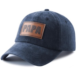 Fishing Gifts for Men, Funny Fish Papa Hat, Fishing Accessories Baseball Cap, Christmas Father's Day Retirement Birthday Gifts for Dad Grandpa Husband Navy