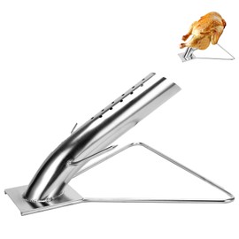 Skyflame Stainless Steel Vertical BBQ Chicken Roaster Rack with Beer Can for Roasting and Grilling Poultry, Turkey Roasting Stand Chicken Holder Compatible with Weber/Big Green Egg