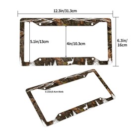 Camo Hunting Deer License Plate Frame 2 Pack License Plate Holder Universal Aluminum License Plate Cover Car Accessories Decor with Screw for Women Man 12.3 x 6.3 Inch
