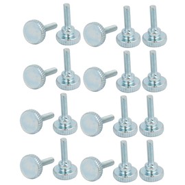 sourcing map Pack of 20 Carbon Steel Flat Knurled Head Levelling Foot Knurled Screw M3 x 12 mm DE de