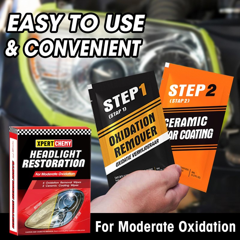 XPERTCHEMY Headlight Restorer Kit,Fast-2 Step Process Headlight Restoration Kit for