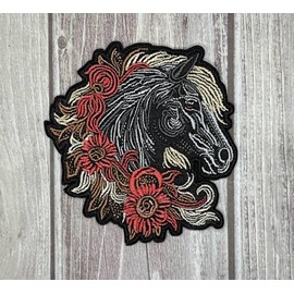 3.5" Horse Iron On Patch - Embroidered Horse Aesthetic Zoo Backwoods Western Animal Animals Applique Appliques Iron On Sew On Patches for Holes, Clothing, Jeans, Hat, Backpacks, Clothes - Horse Patch