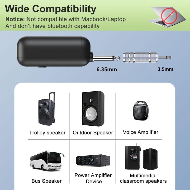 XIAOKOA Wireless Microphone Headset,UHF Dual Headset Microphone System,165FT Range Transmission