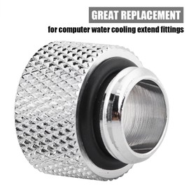 Richer-R 2 x Water Cooling G1 / 4 Screws, Copper Thread G1 / 4 Male to Female Extender Fitting Adapter Screw Seat 2 Pieces Set, for Computer Water Cooling Silver (10 mm)